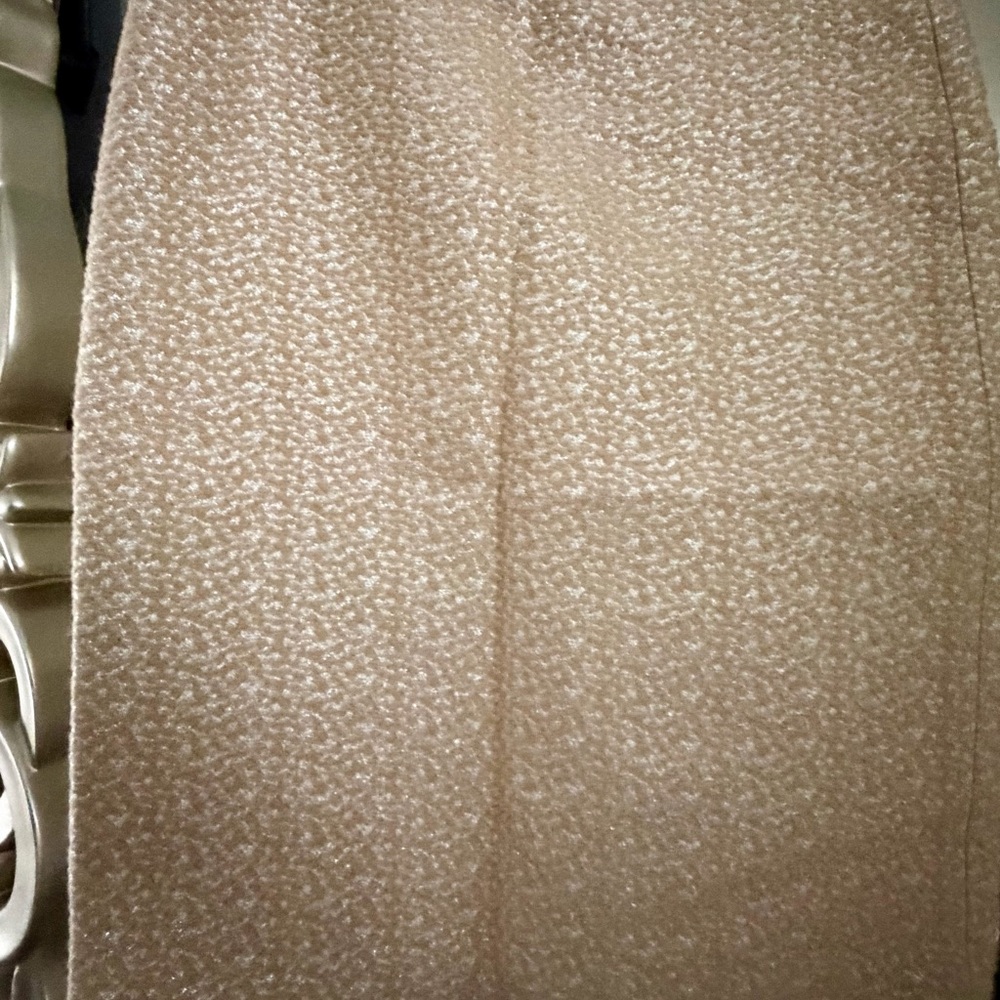 BNWOT J CREW Collection Limited Edition Pencil Skirt Metallic Beige Silver 4